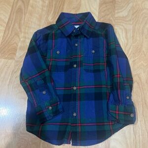 Carters Toddler Boys Plaid Shirt - Blue and Green